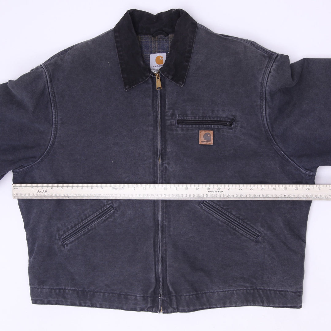 Vintage Carhartt J07 PTL Petrol Blue Charcoal Detroit Jacket Size 2XL