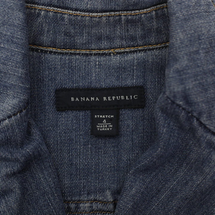 Y2K Ladies Banana Republic Buttoned Fitted Chic Denim Trucker Jacket Size 4