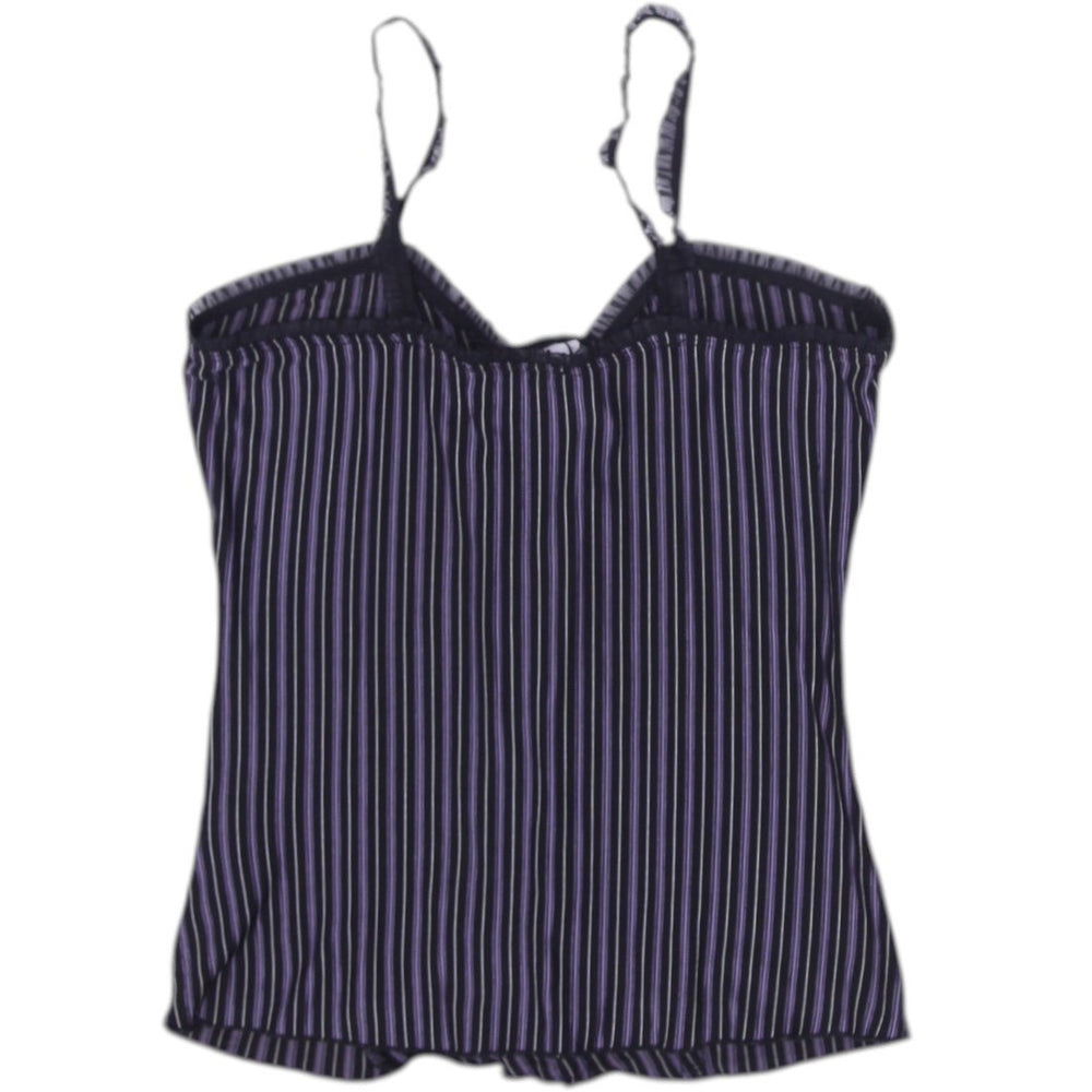 Y2K Ladies Dynamite Camisole Striped Ruffle Trim Top Size M | Migration_Y2K Tops - Side View | Fashion Rerun