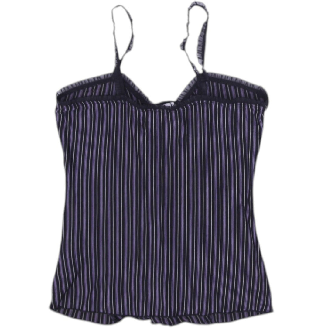 Y2K Ladies Dynamite Camisole Striped Ruffle Trim Top Size M | Migration_Y2K Tops - Side View | Fashion Rerun