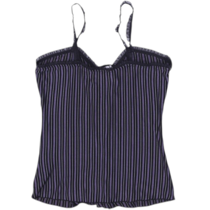 Y2K Ladies Dynamite Camisole Striped Ruffle Trim Top Size M | Migration_Y2K Tops - Side View | Fashion Rerun