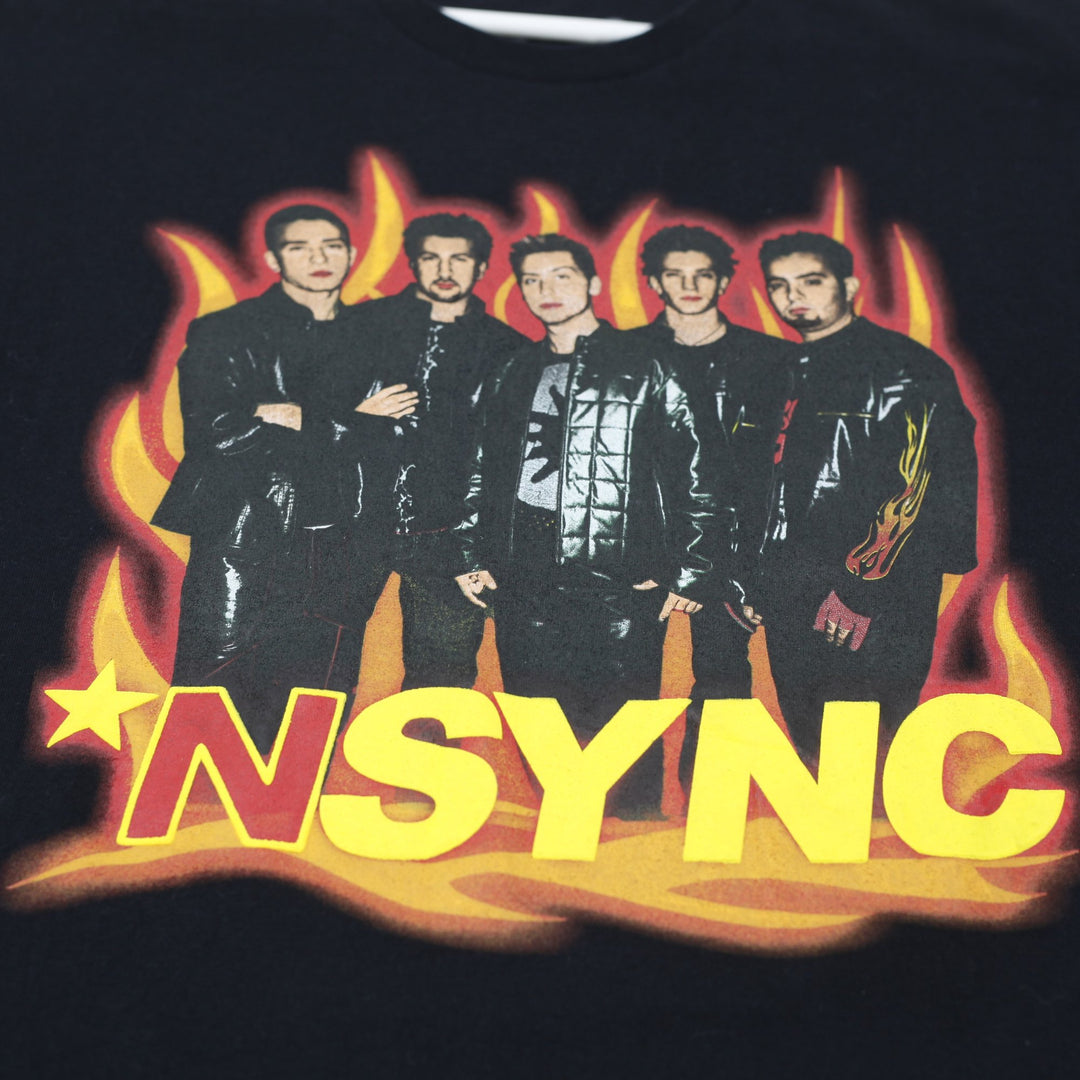 Mens NSYNC Portrait Flames Graphic Band T-Shirt Size XL