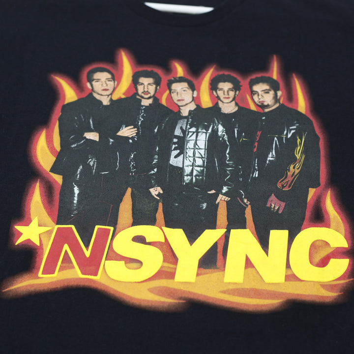 Mens NSYNC Portrait Flames Graphic Band T-Shirt Size XL