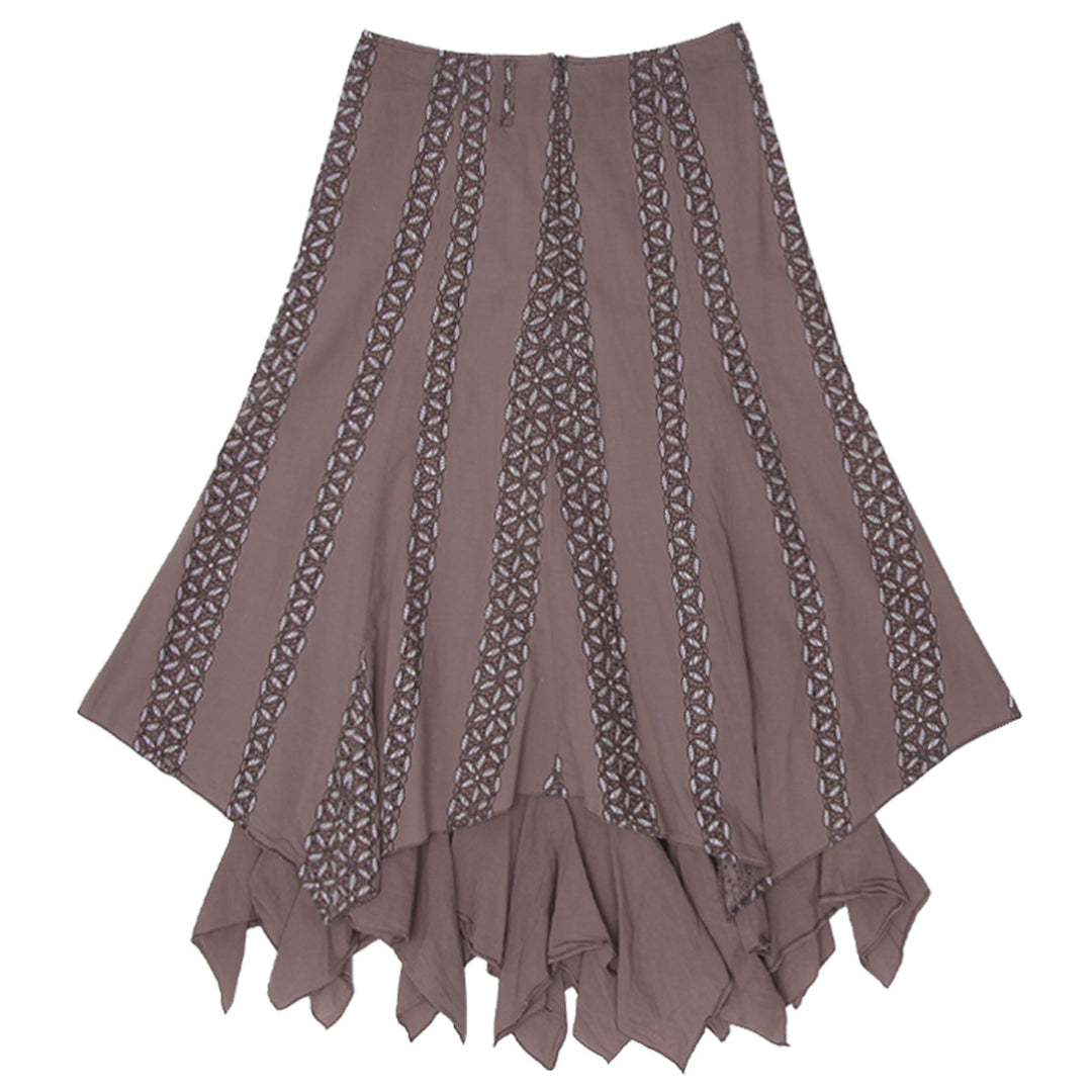 Y2K Ladies Long Hanky Hem Skirt