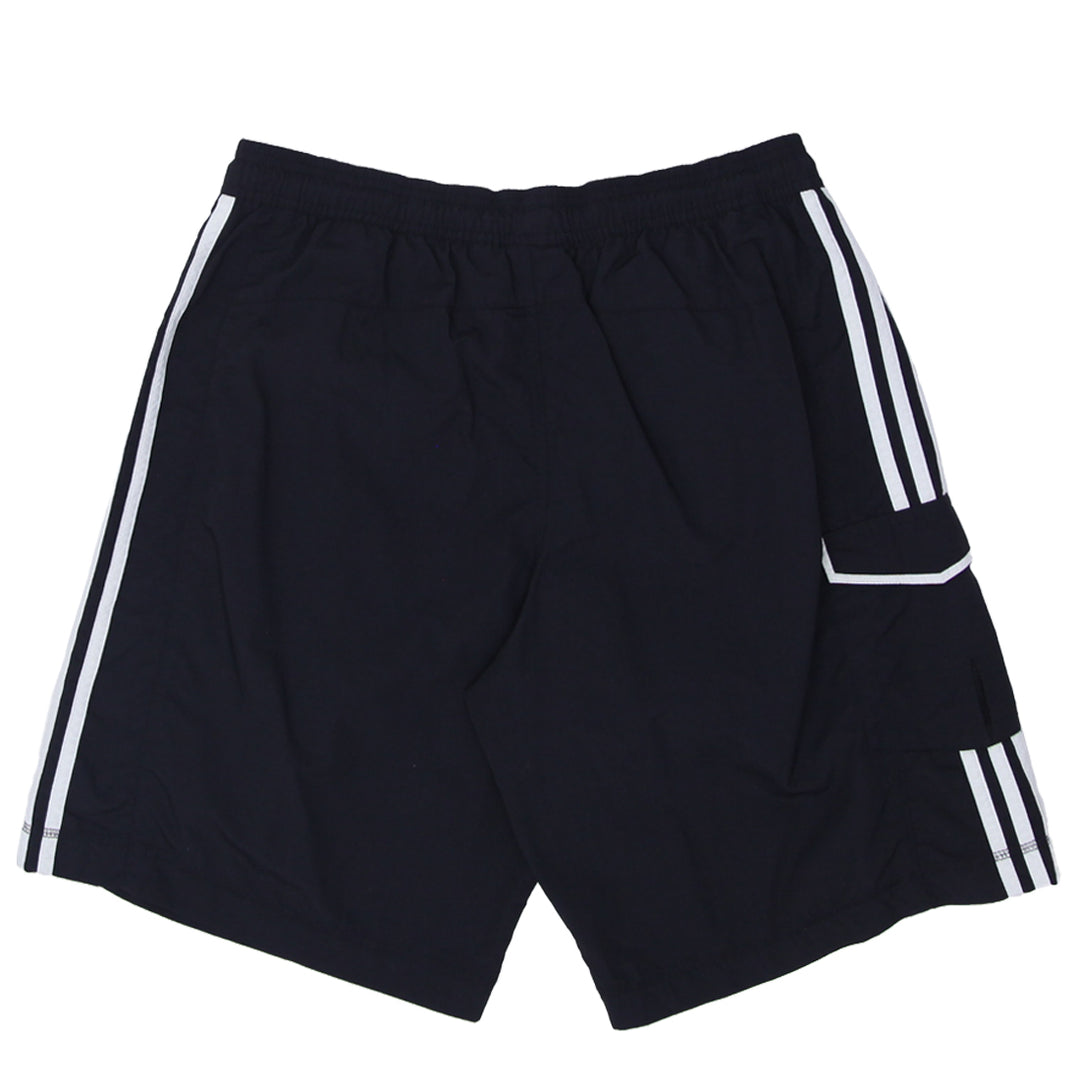 Mens Adidas Embroidered White Stripes Nylon Shorts Black - Fashion Rerun Vintage Migration_Shorts