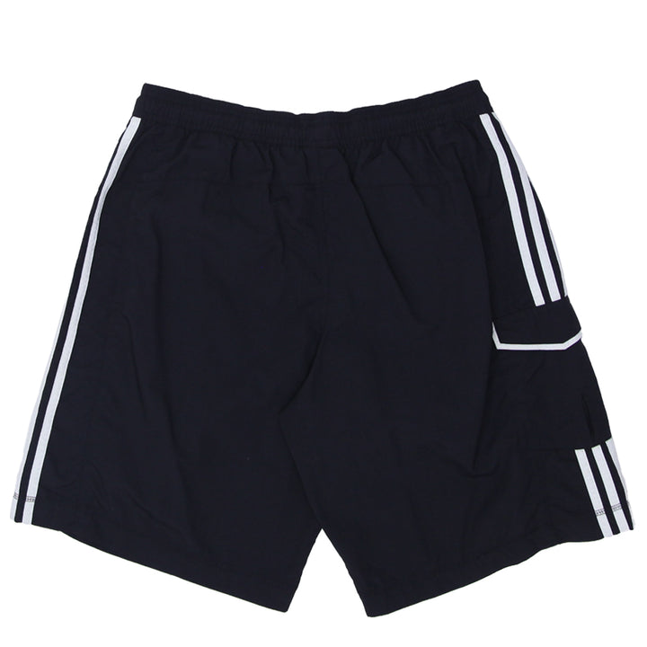 Mens Adidas Embroidered White Stripes Nylon Shorts Black - Fashion Rerun Vintage Migration_Shorts