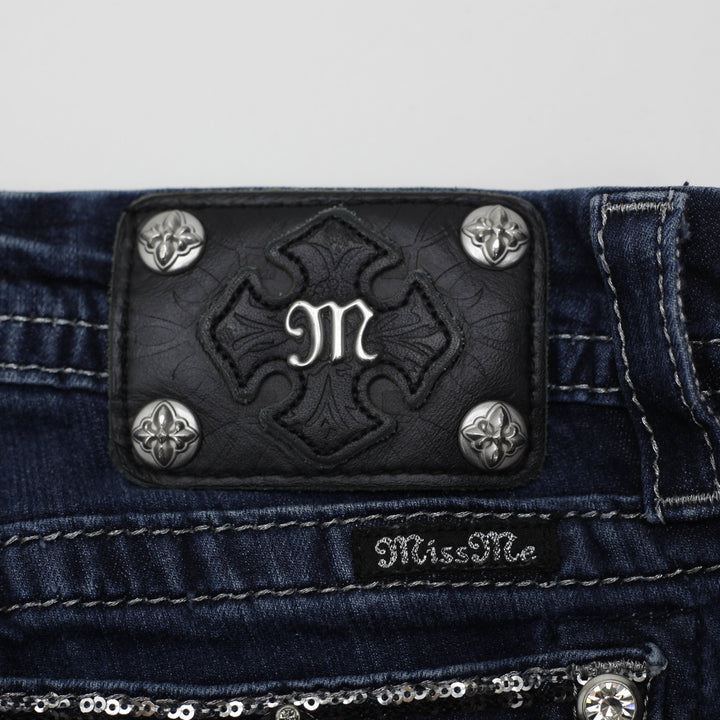 Y2K Ladies Miss Me Sequined Mid-Rise Denim Jeans Size 26 | Migration_Jeans - View 6 | Fashion Rerun