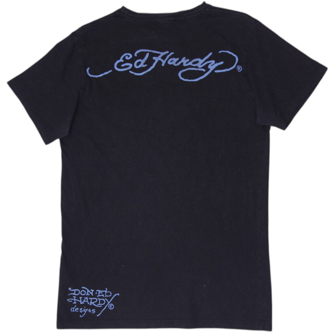 Y2K Mens Ed Hardy Eagle Rising Sun Tattoo Graphic T-Shirt Size S