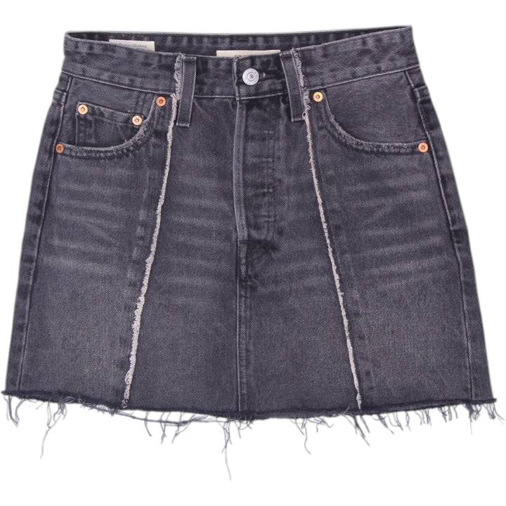 Y2K Ladies High-Rise Deconstructed Denim Mini Skirt Size 24