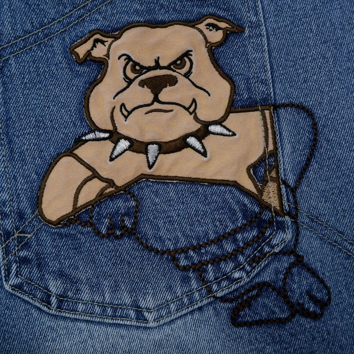 Y2K Mens Ecko Jeans NYC Blue Denim Bulldog Embroidered Logo
