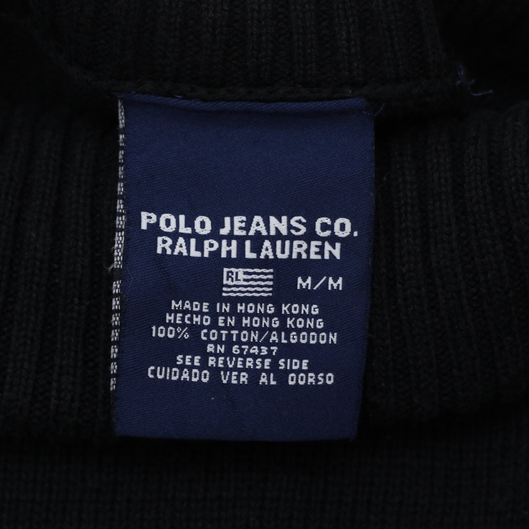 Vintage Polo Jeans Co. Ralph Lauren Black Flag Turtleneck Sweater M