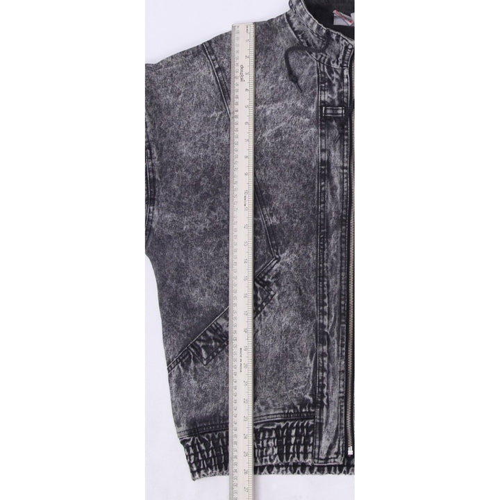 Vintage Mens Nike Challenge Court Jacket Washed Black Denim Full Zip | Migration_Jackets - View 7 | Fashion Rerun