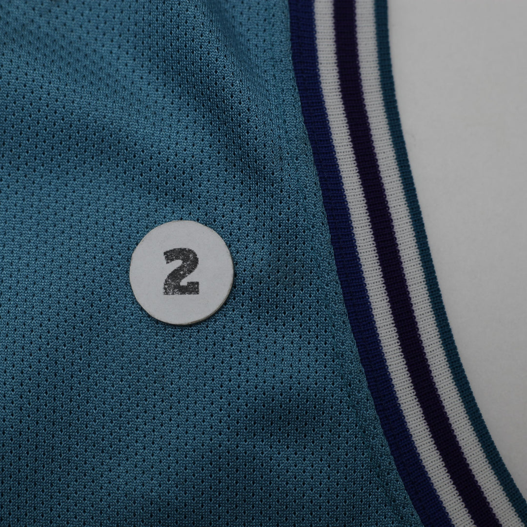 Vintage 90s Champion Larry Johnson #2 Charlotte Hornets Basketball Jersey Sz 44