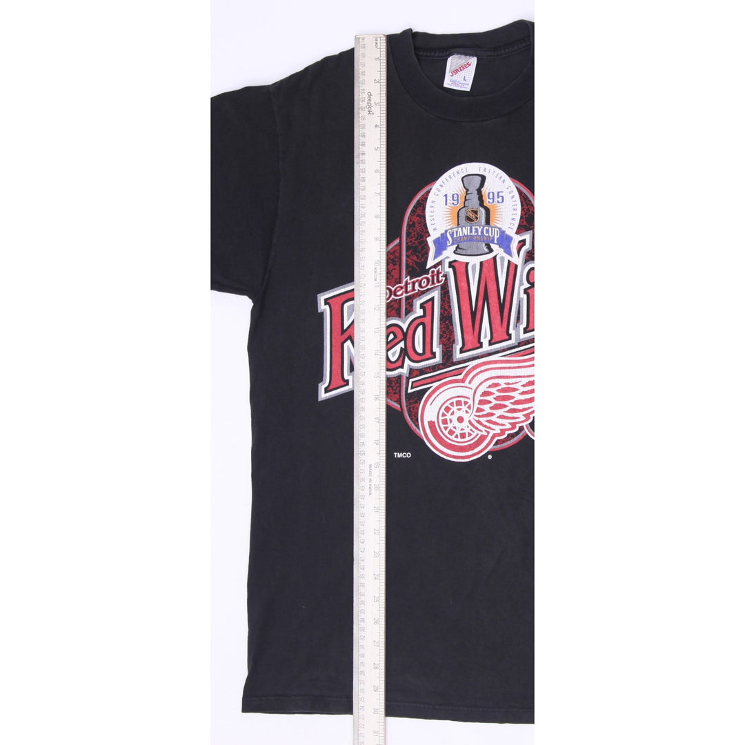 Vintage 1995 Detroit Red Wings Western Conference Champs T-Shirt Size L