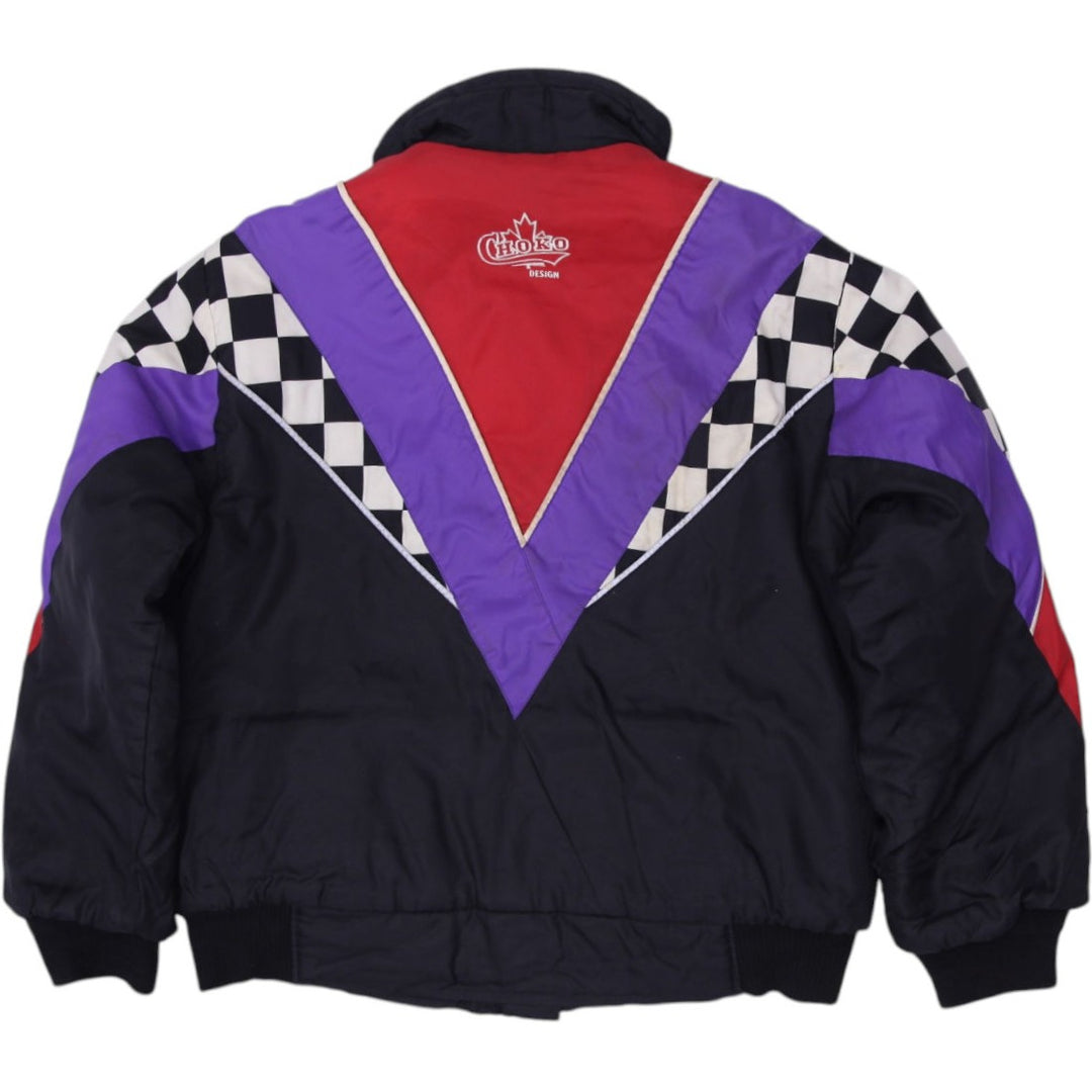 Vintage Mens Choko Hot Rider Jacket Black Checkered | Migration_Jackets - Side View | Fashion Rerun