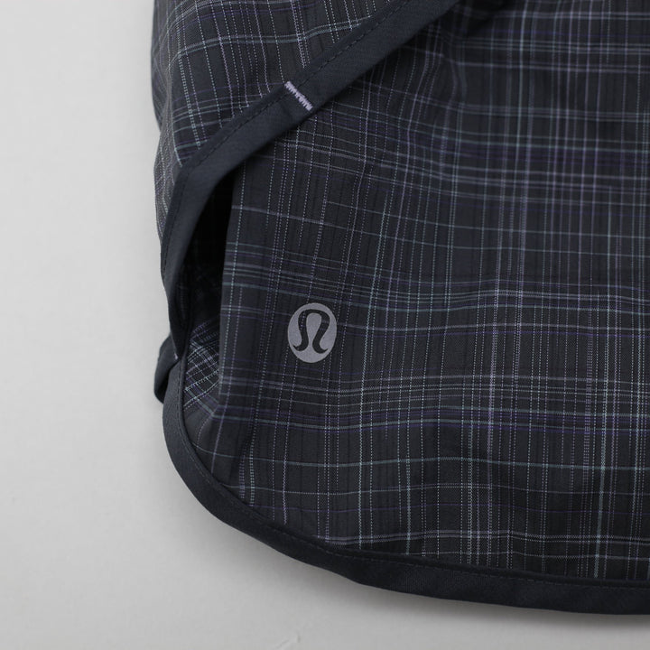 Ladies Lululemon Athletica Low-Rise Plaid Running Shorts Size 8