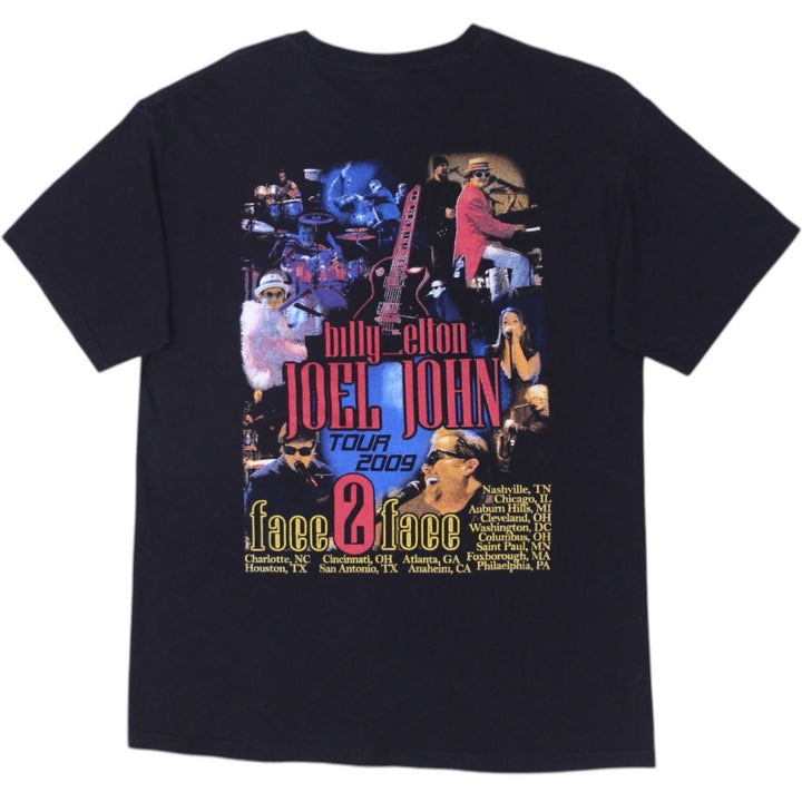 Vintage 2009 Billy Joel Elton John Face To Face Tour Concert Graphic T-Shirt L | Migration_T-Shirts - Side Vi | Fashion Rerun