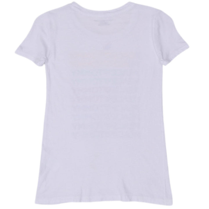 Y2K Ladies Tommy Hilfiger T-Shirt White Multi Color Peace Graphic