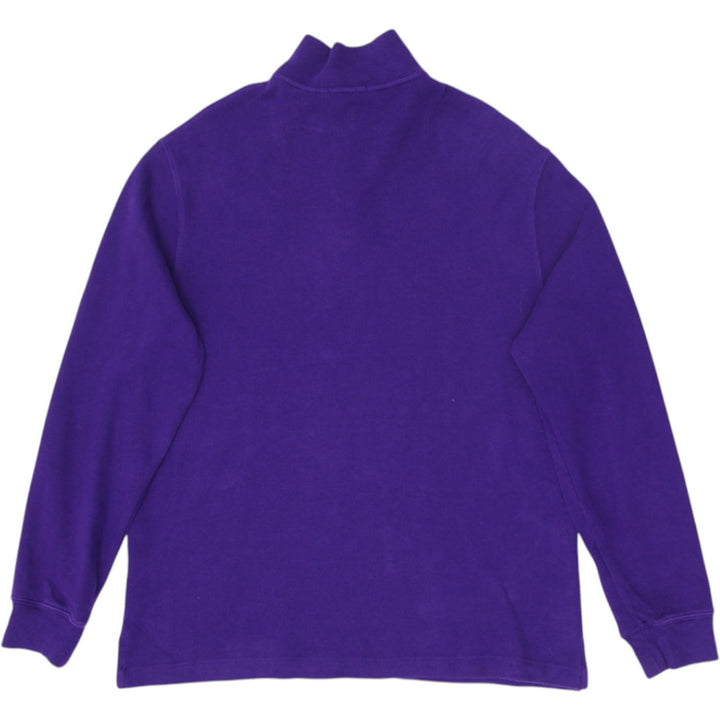 Mens Polo Ralph Lauren Sweater Purple 1/4 Zip Logo Size L