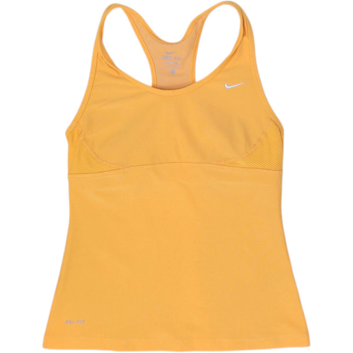 Ladies Nike Dri-FIT Racerback Training Tank Top Mustard Yellow Size M
