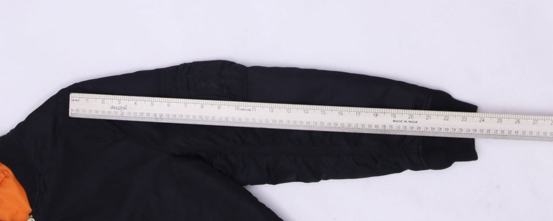 Vintage Mens Alpha Industries MA-1 Bomber Jacket Black Orange Reversible S | Migration_Jackets - View 11 | Fashion Rerun