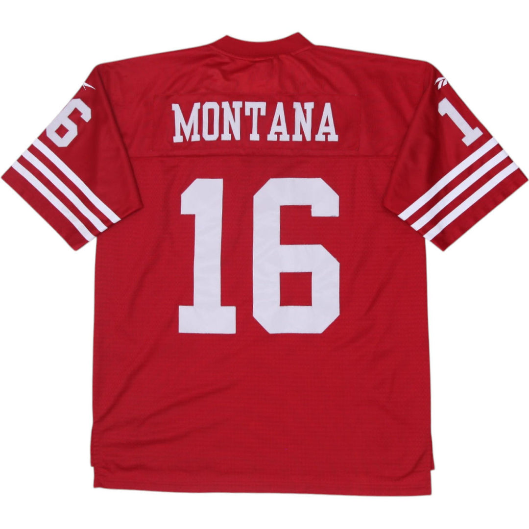 Vintage NFL San Francisco 49ers Joe Montana #16 90's Throwback Red Jersey XL