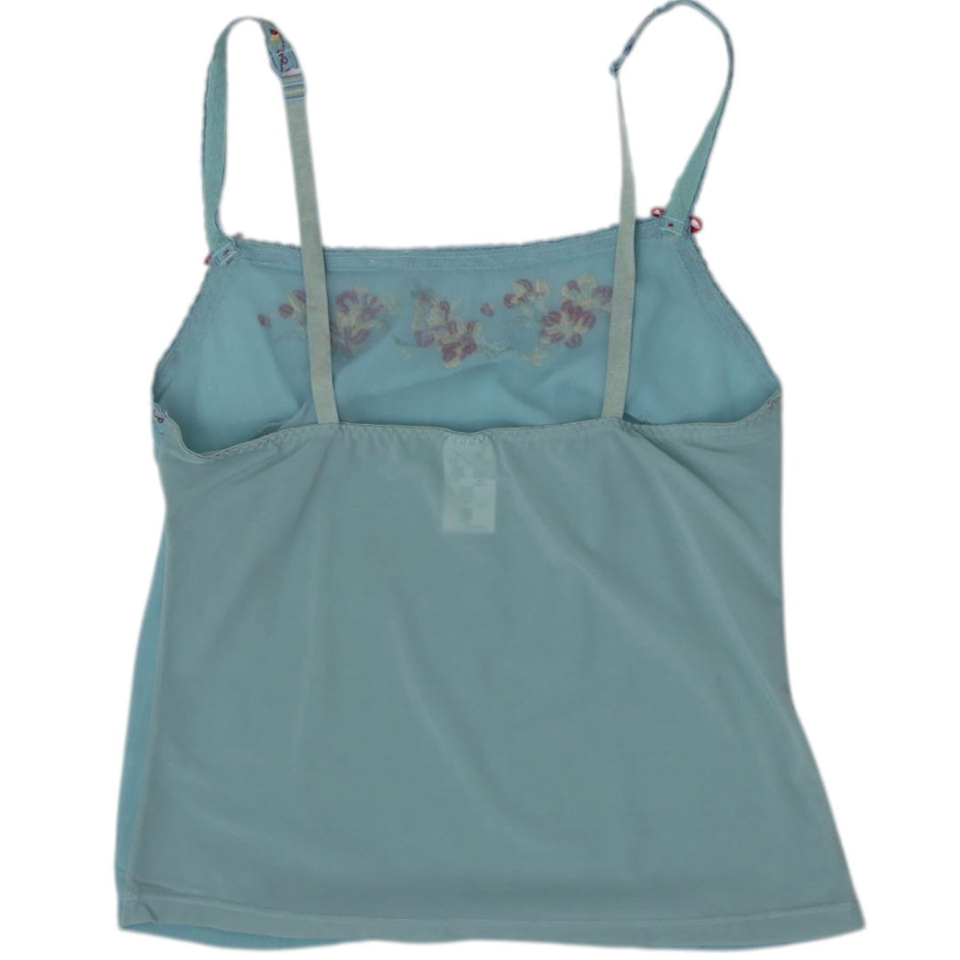 Y2K Ladies Miriale Embroidered Floral Cami Top Sage Green Size M