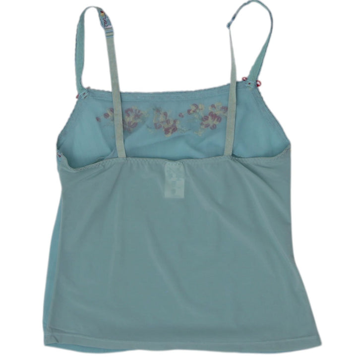 Y2K Ladies Miriale Embroidered Floral Cami Top Sage Green Size M