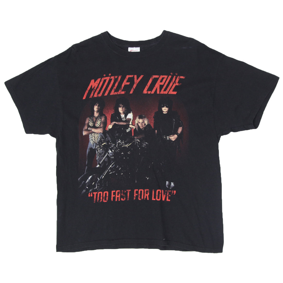 【Motley Crue】本人筆跡サインプリント！バンドTシャツ XLサイズ Shop Vintage Motley Crue ' Too Fast For Love' Band T-Shirt Black