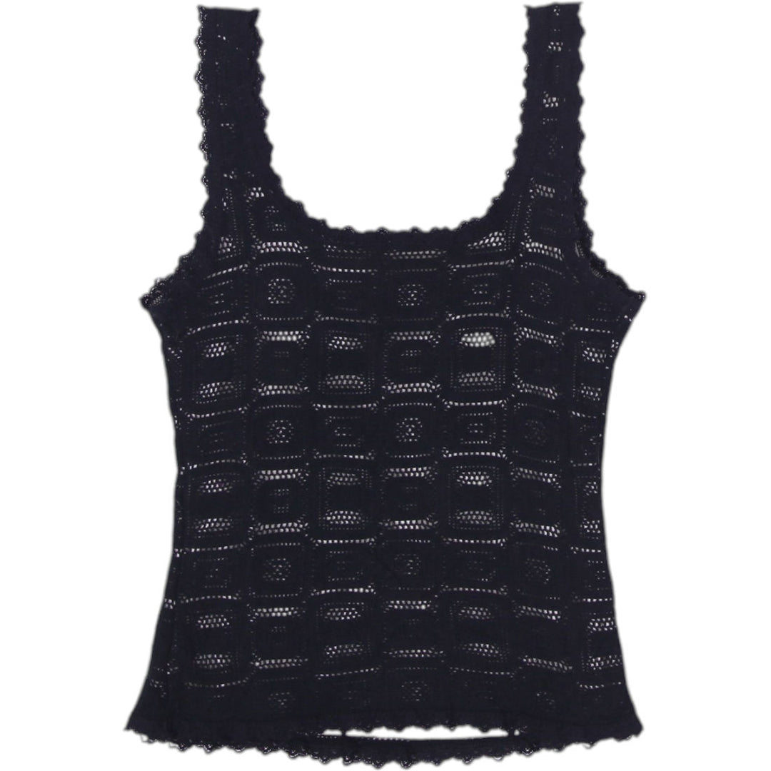 Y2K Ladies Arianne Lace Black Tank Top Crochet Pattern