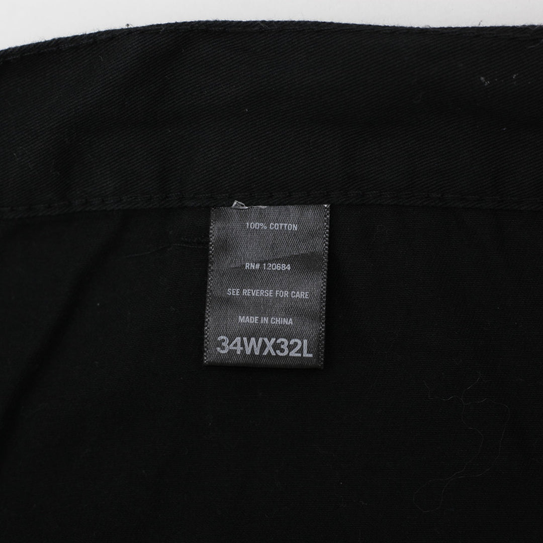 Y2K Mens Hot Topic Cargo Pants Black Skull Patch Graphic Size 34
