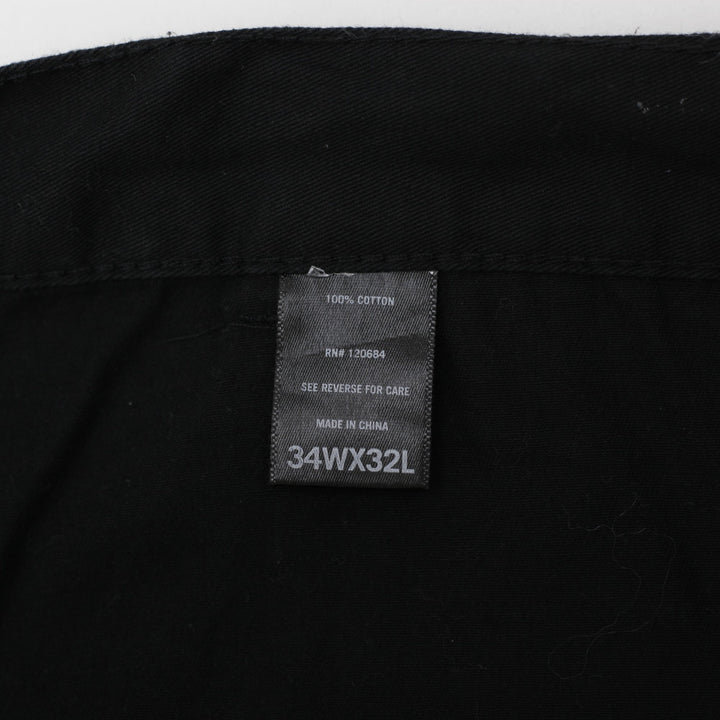 Y2K Mens Hot Topic Cargo Pants Black Skull Patch Graphic Size 34