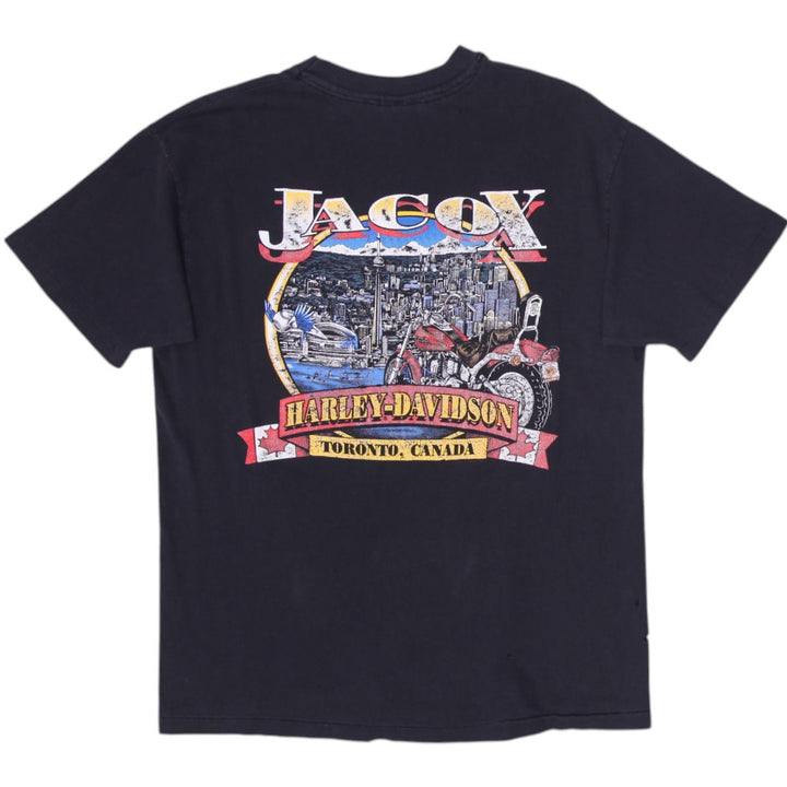 Vintage 90s Harley Davidson Large 2-sided Biker T-Shirt Made in USA Size L