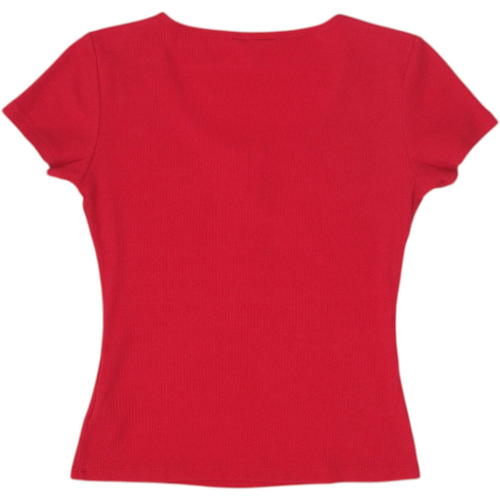 Y2K Ladies Guess Zipper Front Casual Tee Size L | Migration_Y2K Tops - Side View | Fashion Rerun
