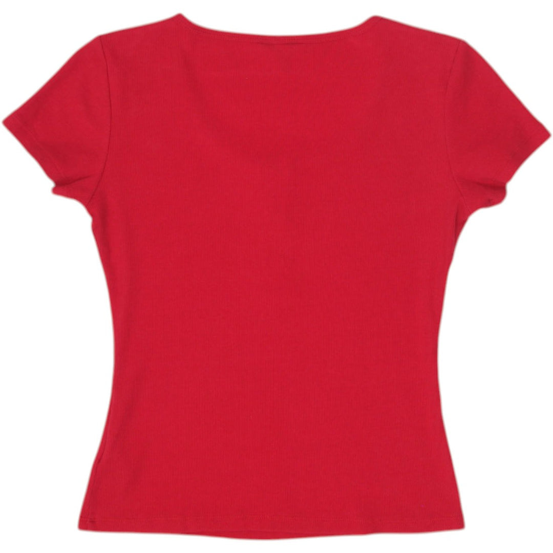 Y2K Ladies Guess Zipper Front Casual Tee Size L | Migration_Y2K Tops - Side View | Fashion Rerun