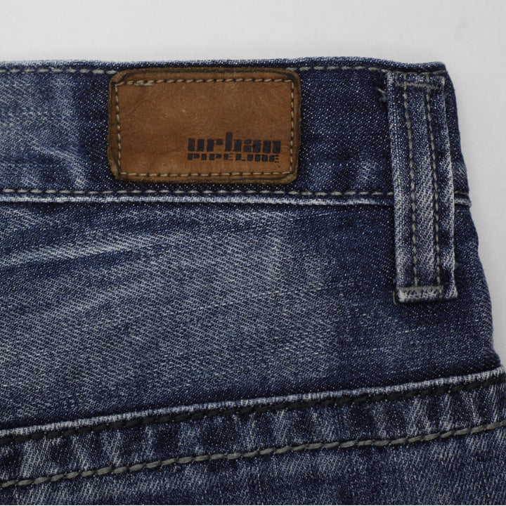 Y2K Mens Urban Pipeline Longline Denim Jorts Size 32