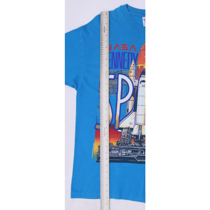Vintage Hanes 90s NASA Kennedy Space Center 1990 Blue T-Shirt Size XL USA Made | Migration_T-Shirts - View 7 | Fashion Rerun
