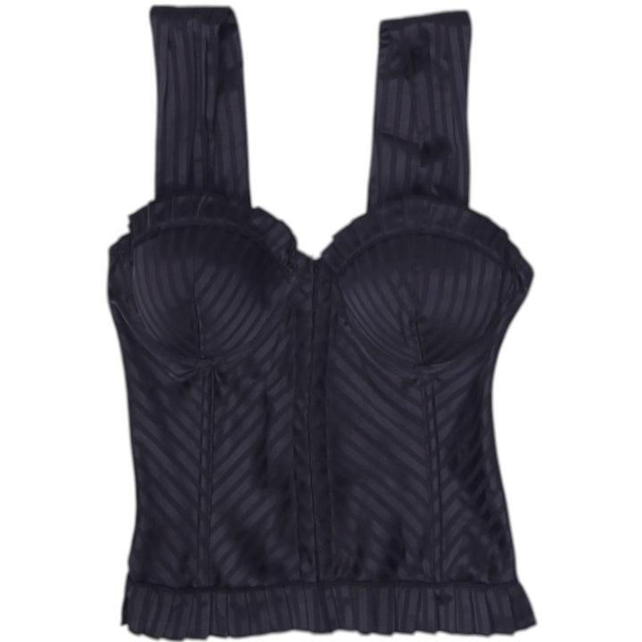 Y2K Ladies Entry Pinstripe Underwire Corset Bustier Top Size S