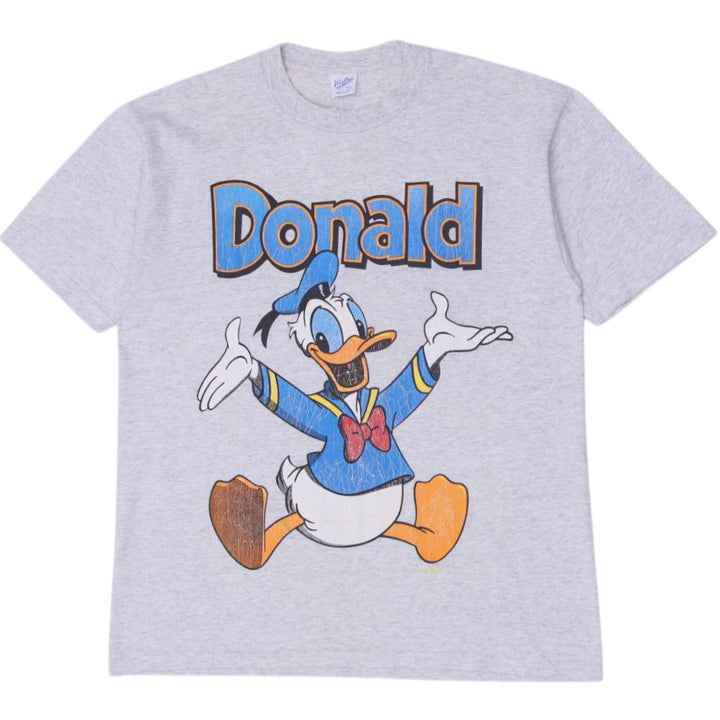 Vintage Velva Sheen Donald Duck T-Shirt Gray Cartoon Graphic Made In USA L | Migration_T-Shirts | Fashion Rerun