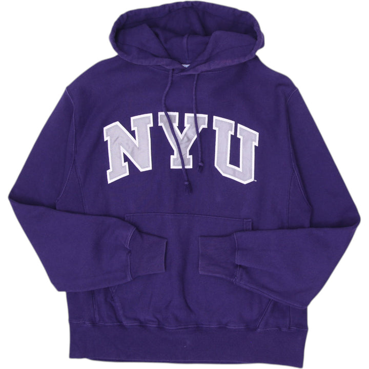 Mens Champion Reverse Weave Hoodie Purple NYU Hoodie Size M