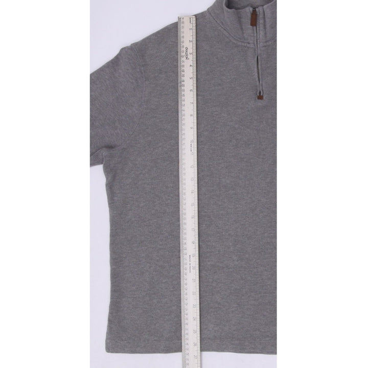 Mens Polo Ralph Lauren Quarter Zip Gray Mock Neck Sweater Size Size L