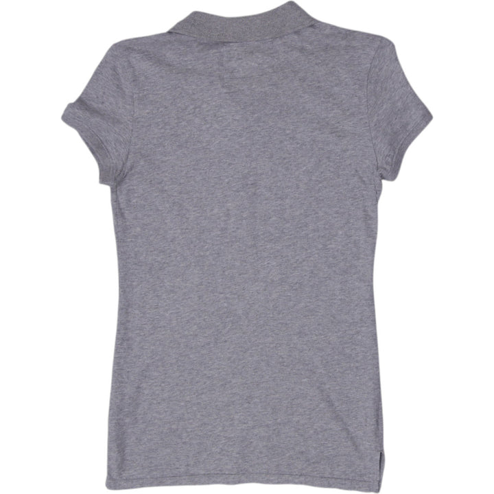 Y2K Ladies Aeropostale Polo Shirt Gray Graphic Print