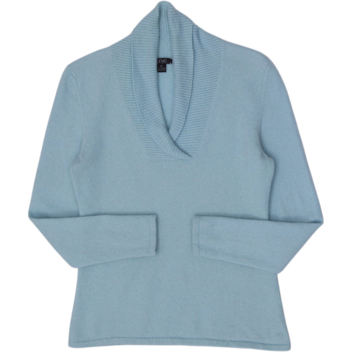 Ladies Prive 100% Cashmere Shawl Collar V-Neck Sweater Size M