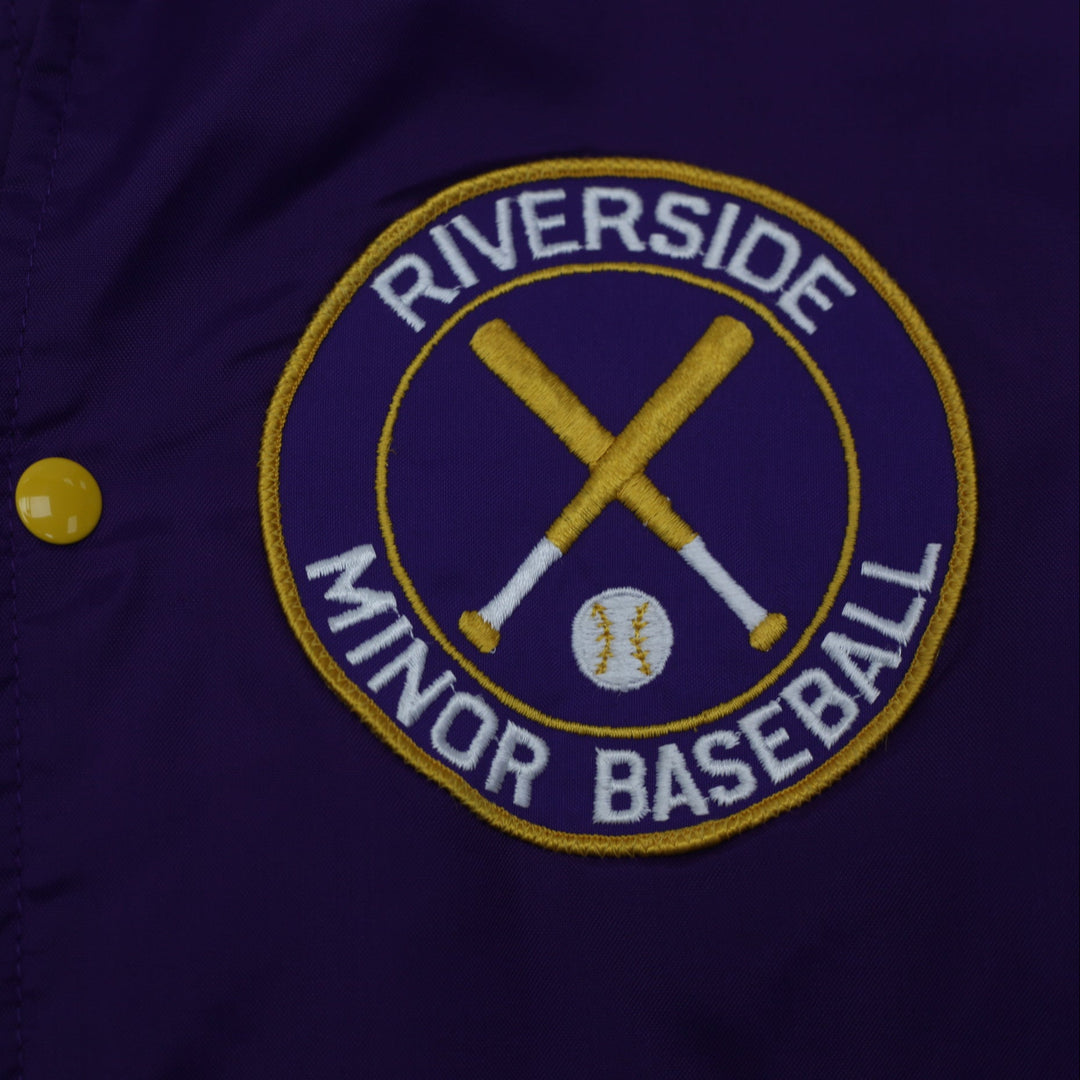 Vintage Riverside Minor Baseball Button Made In USA Nylon Jacket | Migration_Jacket UAENAT20 - Detail View | Fashion Rerun