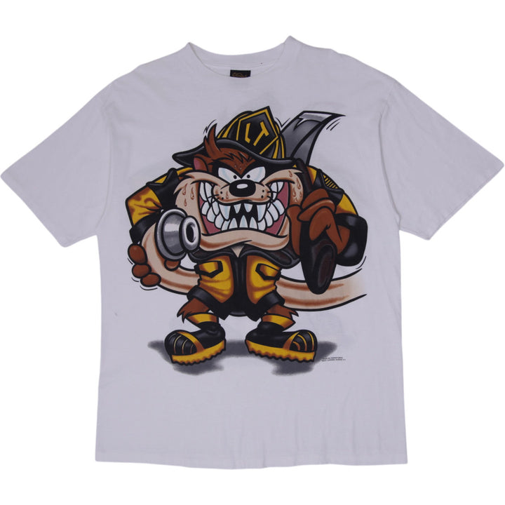 Vintage Warner Bros Looney Tunes Tasmanian Devil "Fire Dept" Graphic T-Shirt XXL
