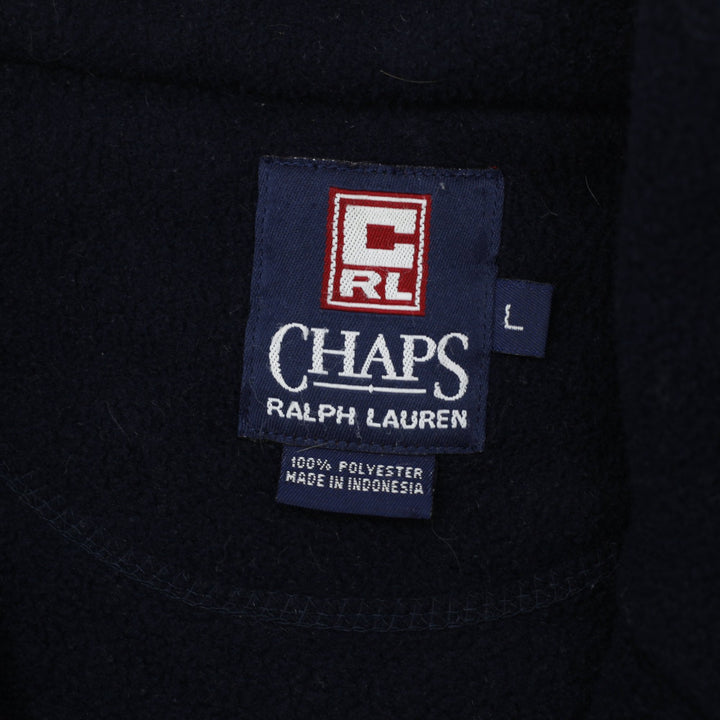 Vintage Mens Chaps Ralph Lauren Navy Fleece Jacket Full Zip Large | Migration_Fleece - Back View | Fashion Rerun