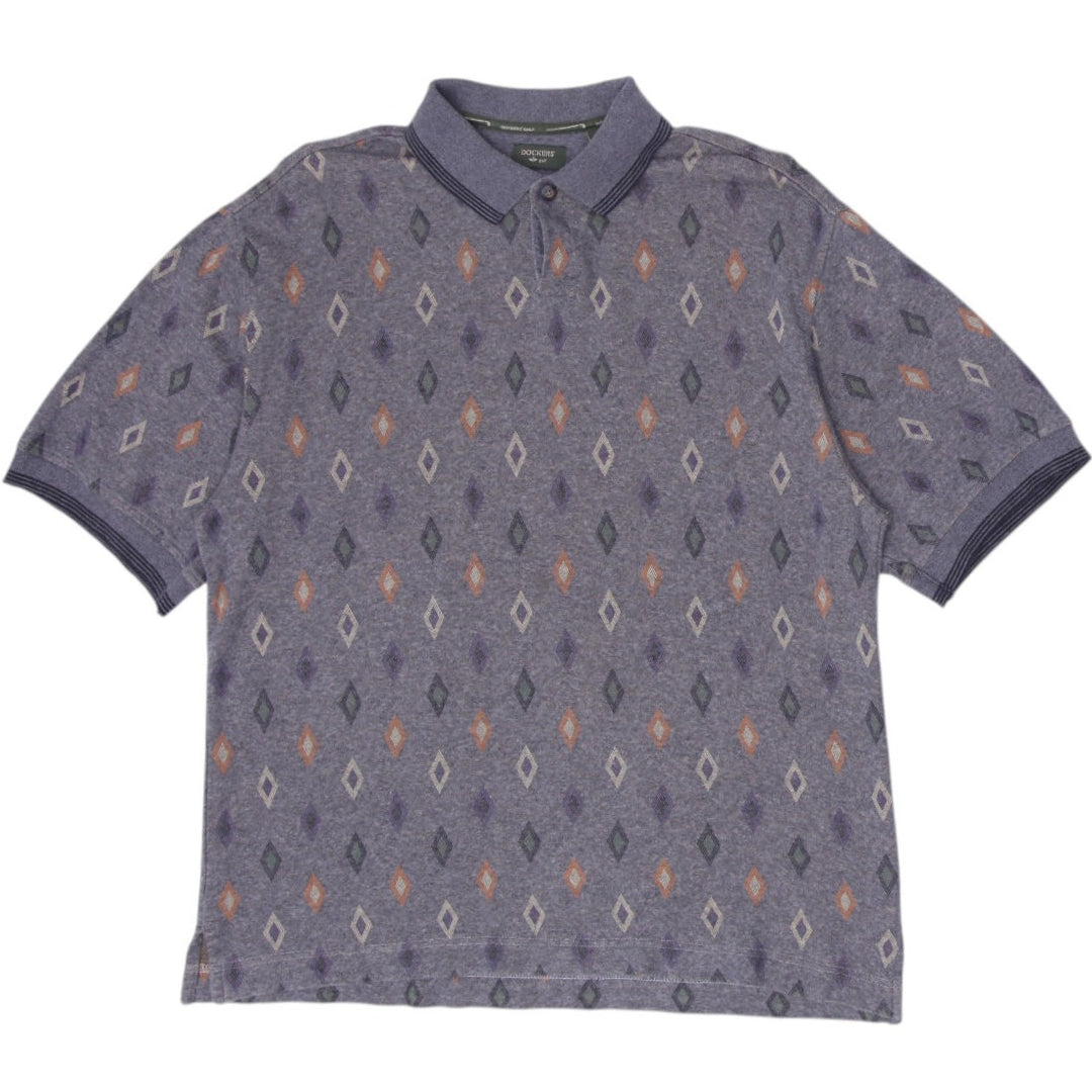 Mens Dockers Diamond Pattern Golf Cotton Polo T-Shirt Size L