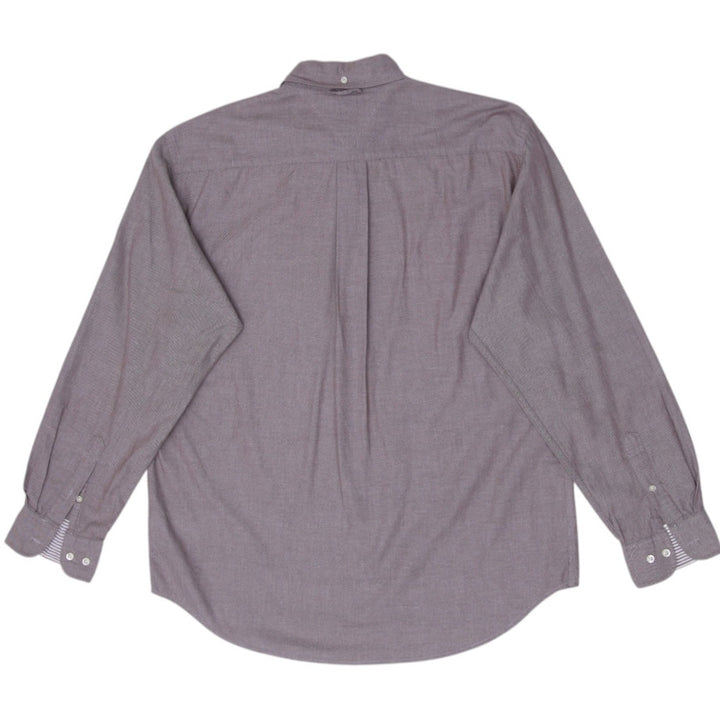 Mens Tommy Hilfiger Long Sleeve Shirt Gray Button Up Cotton Classic