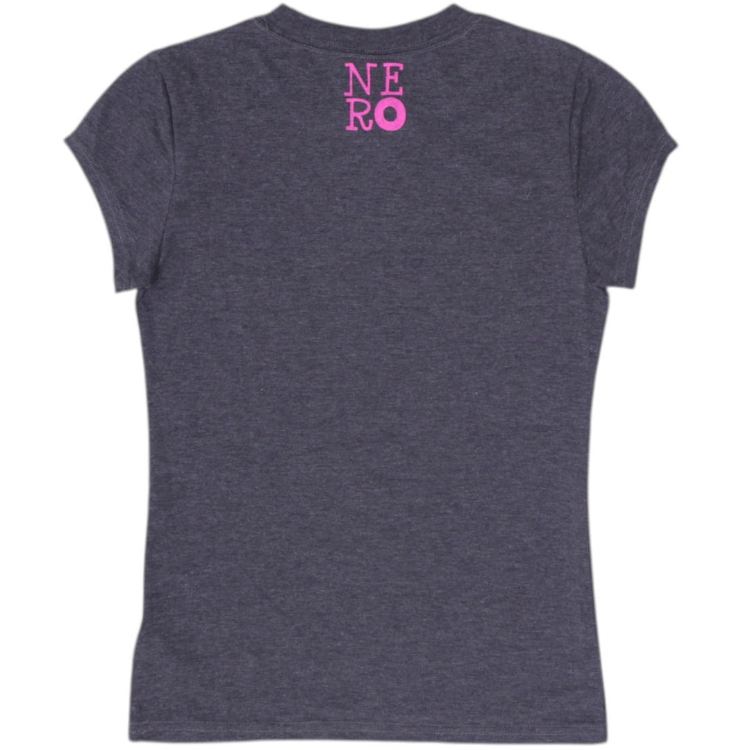 Y2K Ladies Nero The Angry Kitty Graphic Print T-Shirt Size M