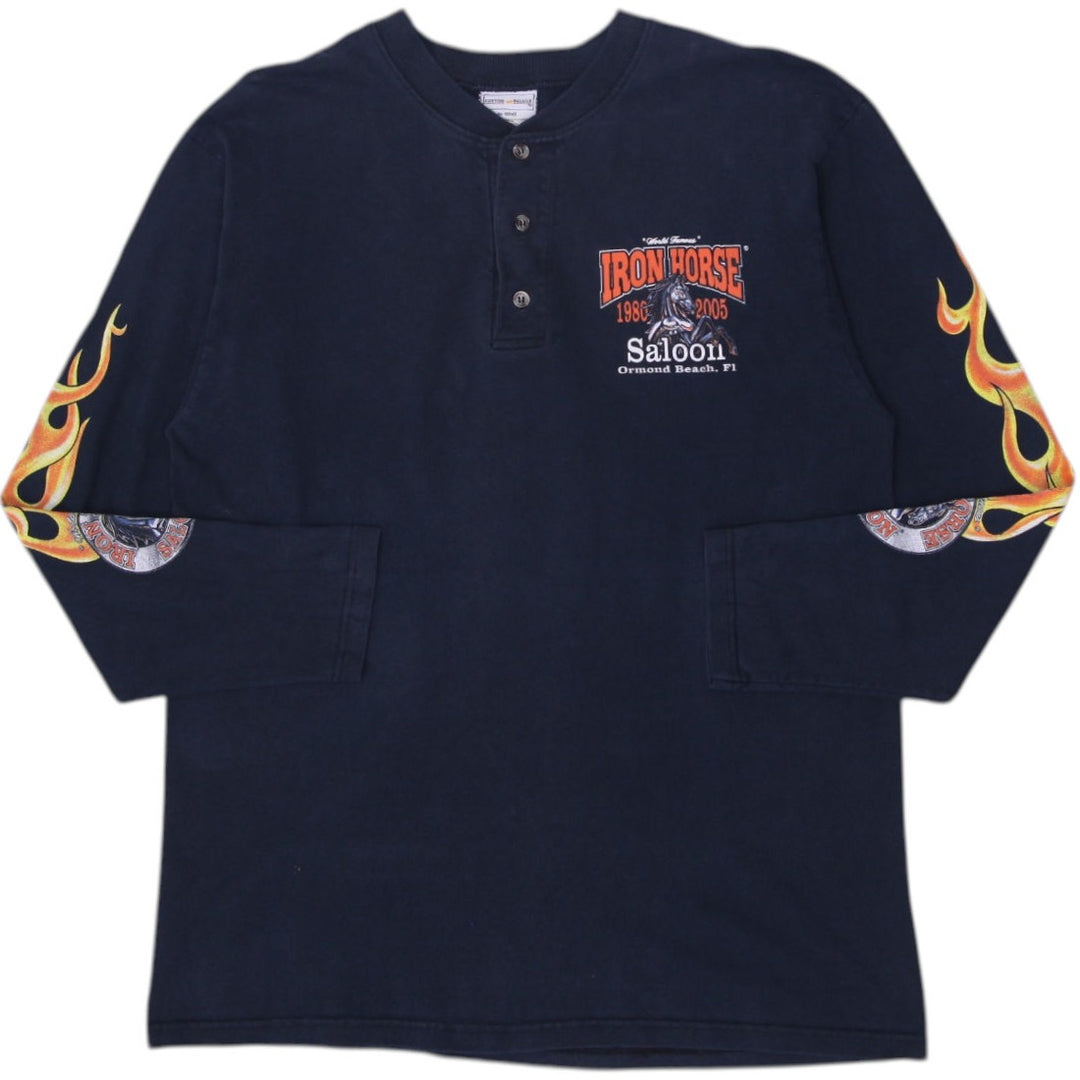 Vintage Anvil Iron Horse Saloon Black Flame Graphic T-Shirt Size M | Migration_T-Shirts | Fashion Rerun